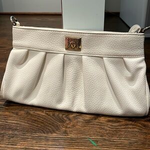 Anne Klein Cream Pebbled Cluch